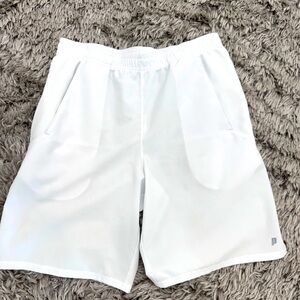 Prince White Relaxed Fit Tennis Shorts with Dri-Fit Fabric
